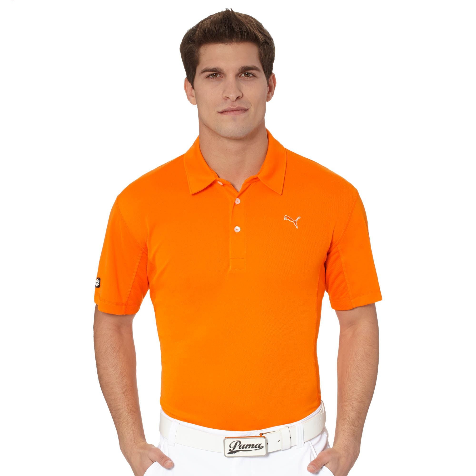 PUMA Synthetic Tech Golf  Polo  Shirt in Orange  for Men Lyst